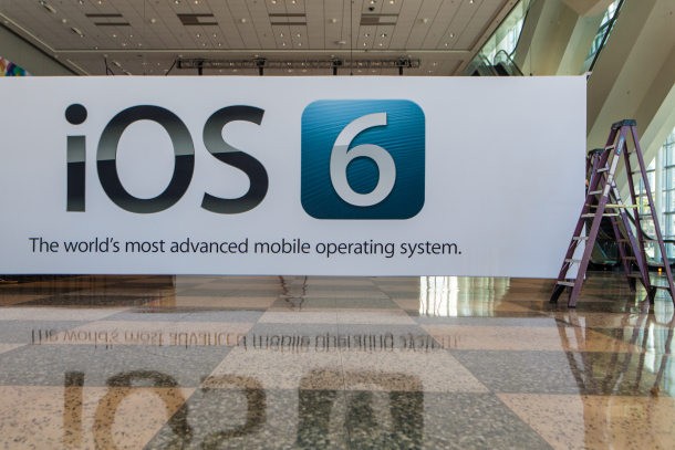 iOS6-banner iOS 6 Banner in the Moscone Centre