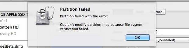 partition failed