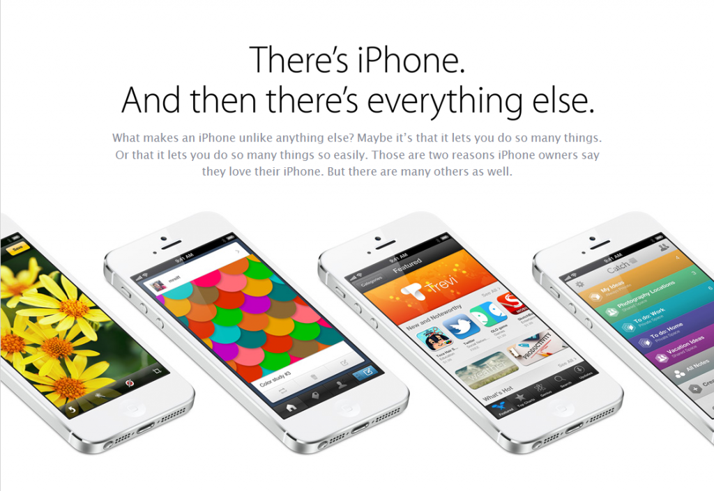 apple iphone 5 webpage