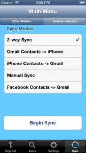 Contacts Sync For Google Gmail iPhone App