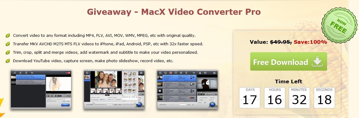 Download Macx Video Converter Pro Giveaway