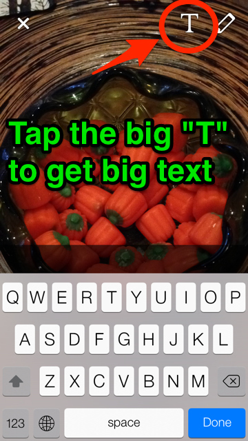 How to toggle big letters on snapchat