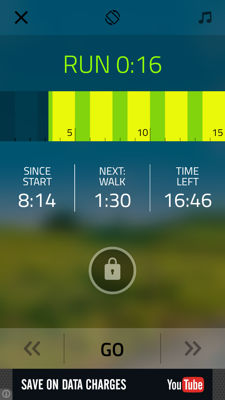 5k Run- Training Screen