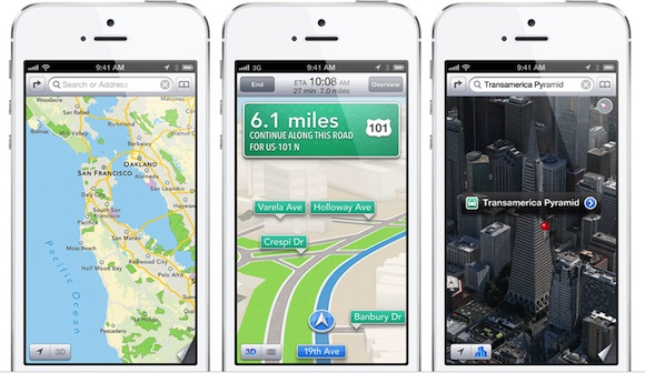 Apple maps in iOS 6