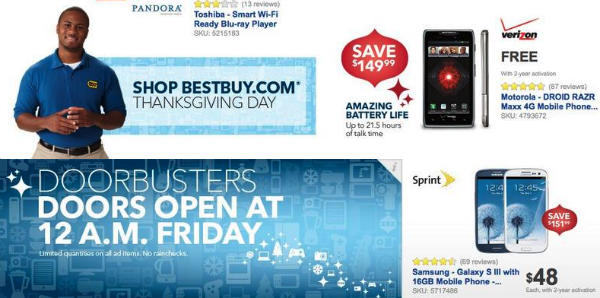 Best Buy Black Friday 2012 Samsung Galaxy S3 Android Devices