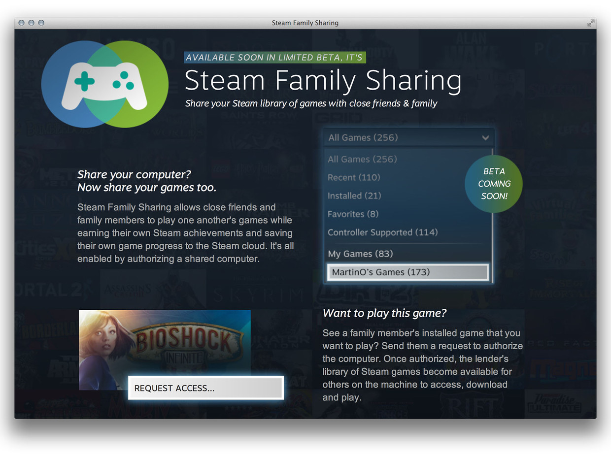 how to add a family sharing account steam