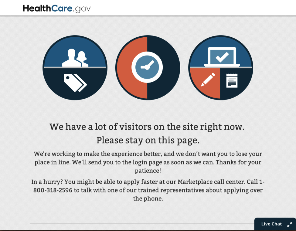 Pages работал. Healthcare.gov.