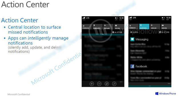 Windows Phone 8.1 Action Center Leaked