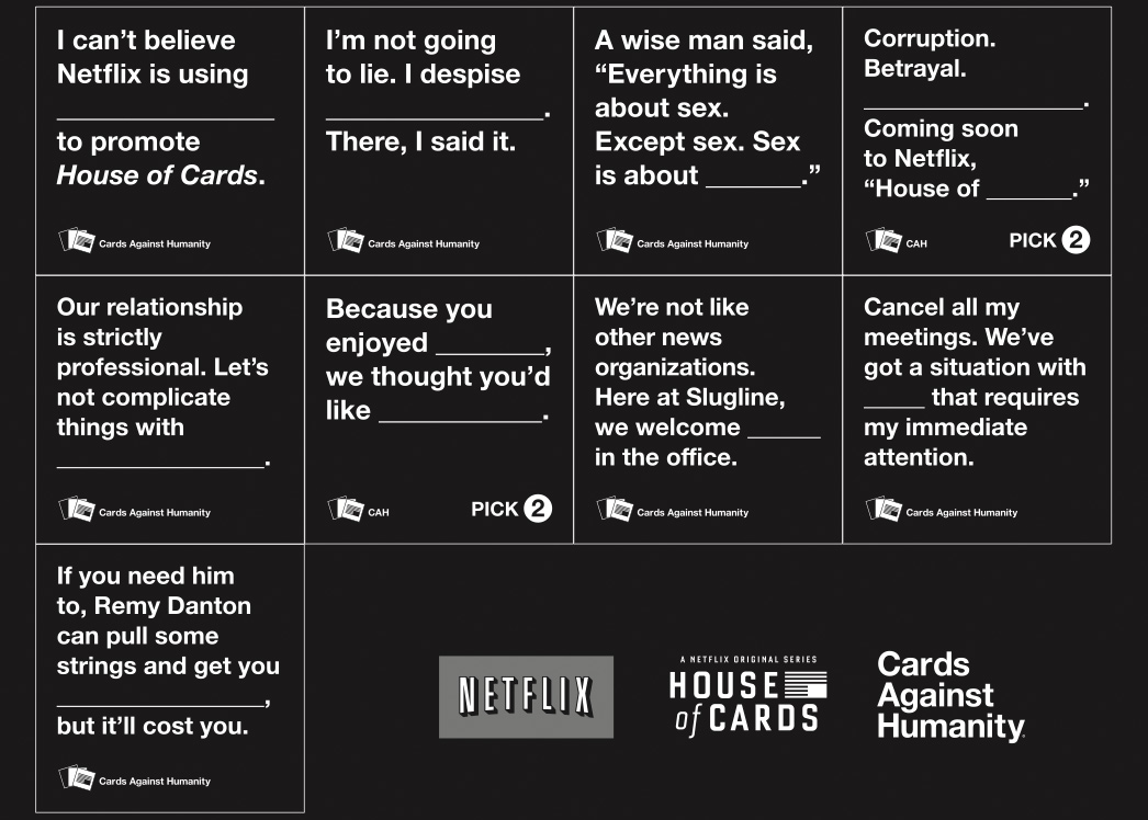 Netflix house of cards against humanity