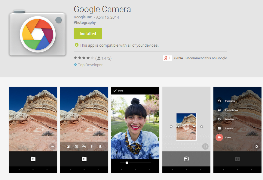 Google's Own Camera App Released On Play Store
