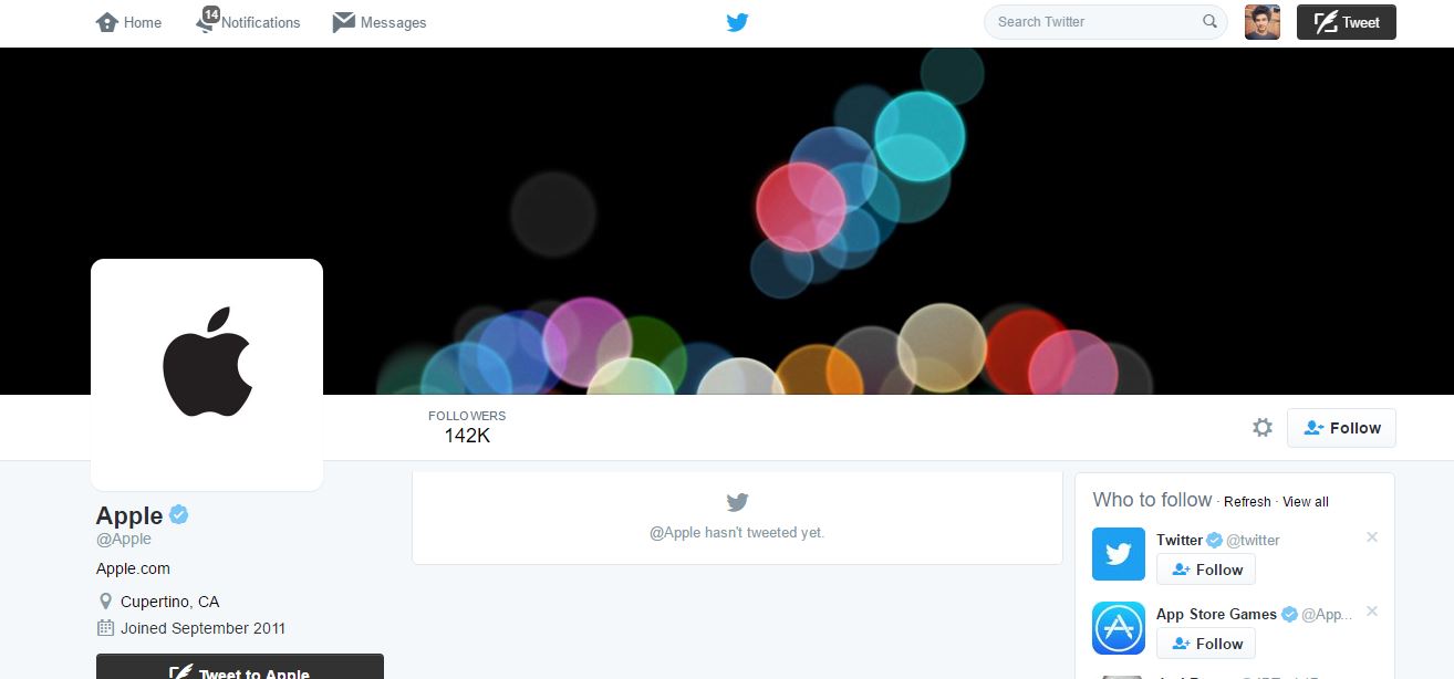 Apple finally realized that it had a Twitter account after 5 years