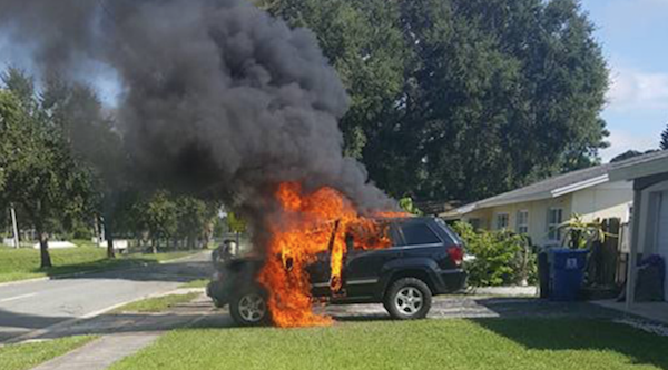 Galaxy Note 7 explosion causes family Jeep to catch fire