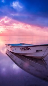 Sunset Boat iPhone 7 Wallpaper