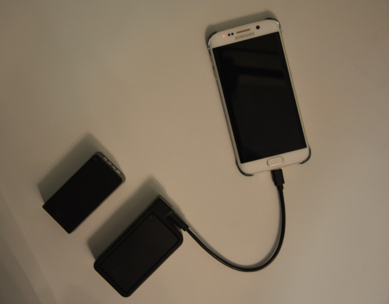 Q-Swap Power Bank Charging My Phone