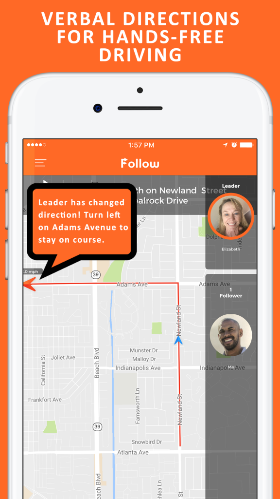 Image of Follow: Drive Together App Showing Another Key Functionality