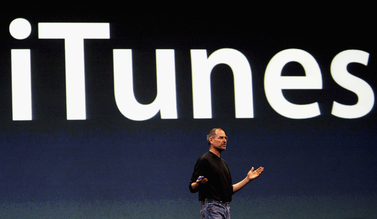 Steve Jobs introducing iTunes. Since then it has become a hugely popular app