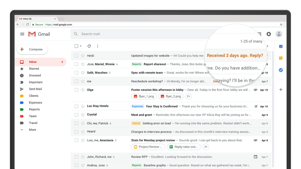 Gmail now looks more modern and also has new add-ons