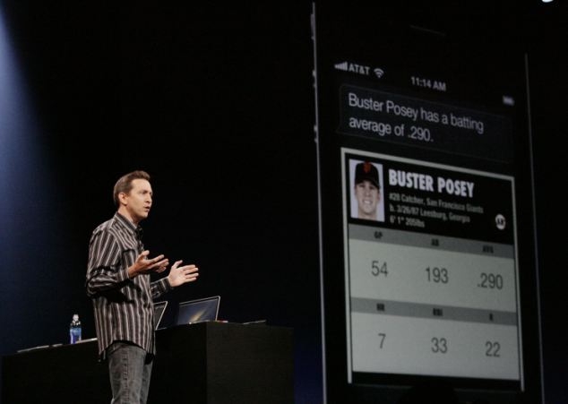 Scott Forstall showing off Siri at WWDC 2012