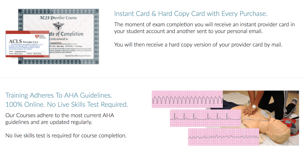 An image of ACLS that certifies online.