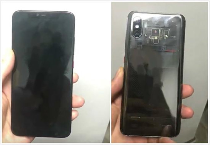 Leaked image of the Xiaomi Mi 8 with transparent back