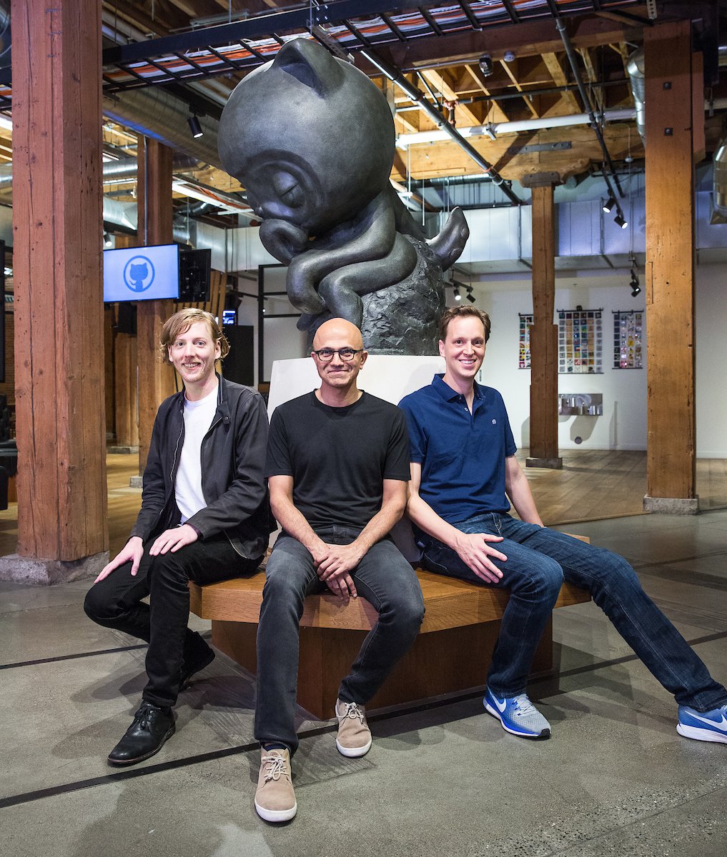 Satya Nadella with GitHub CEO