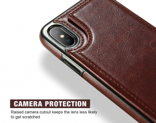 Back Camera Flip Leather Wallet Case