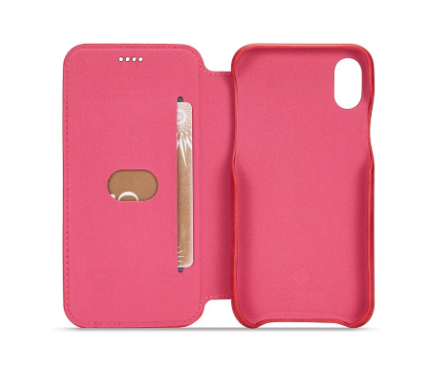 Flip Stand Leather Wallet Case Red Inside