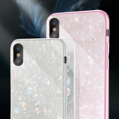 Pink and White Tempered Glass Case