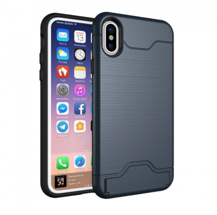 Armor Shockproof Card Slot Case Blue