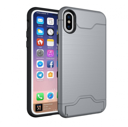 Armor Shockproof Card Slot Case Grey