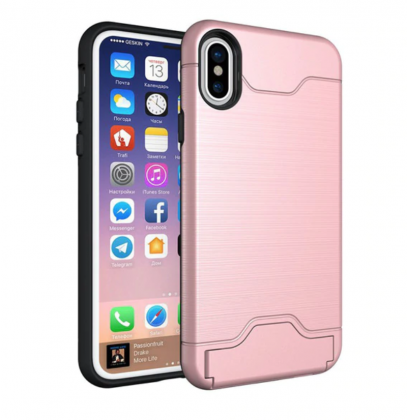 Armor Shockproof Card Slot Case Pink