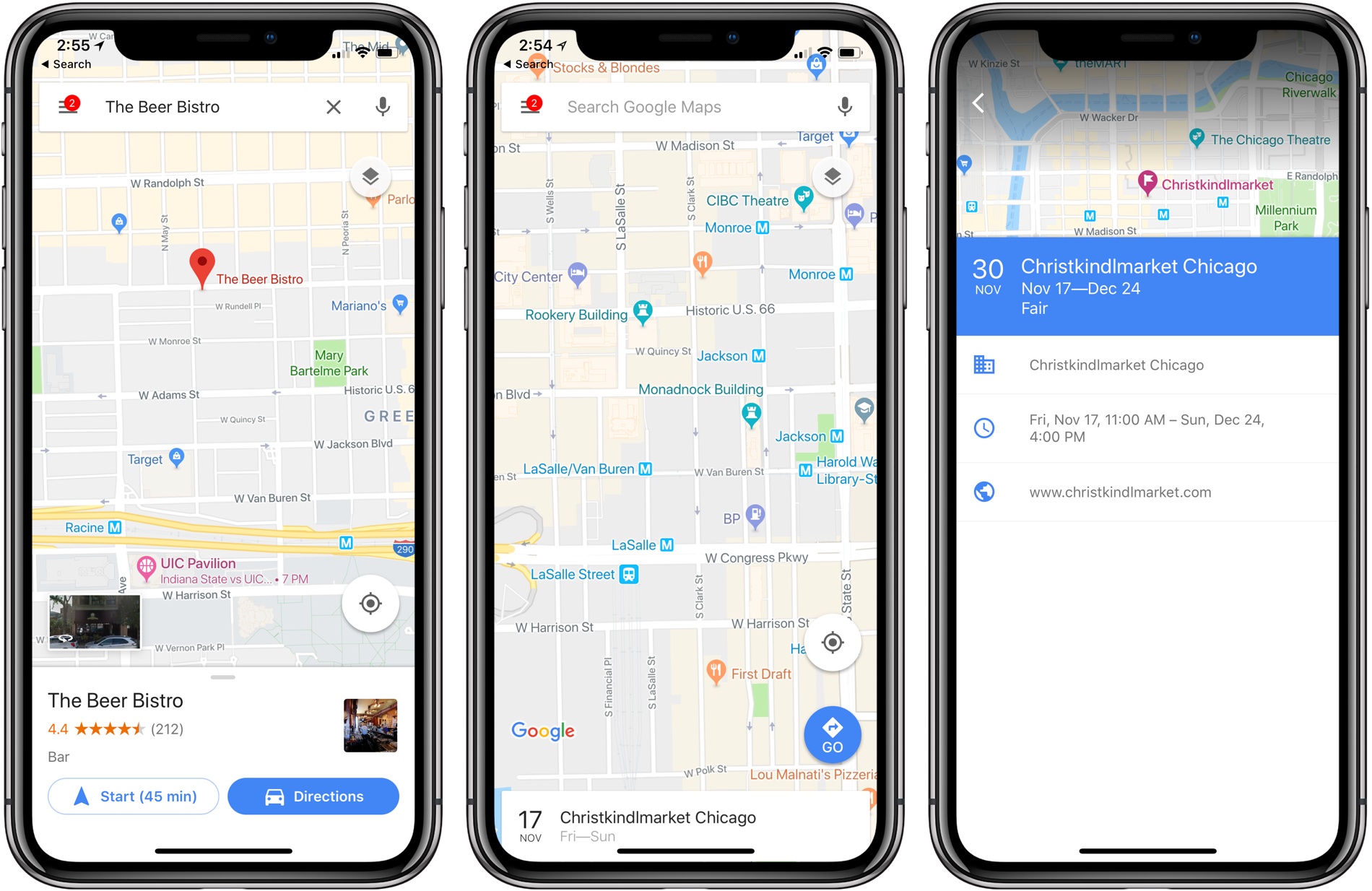 Google Maps on the iPhone X