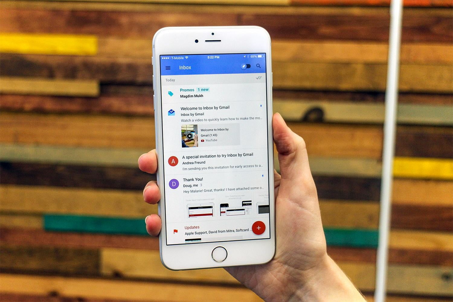Inbox on the iPhone 8
