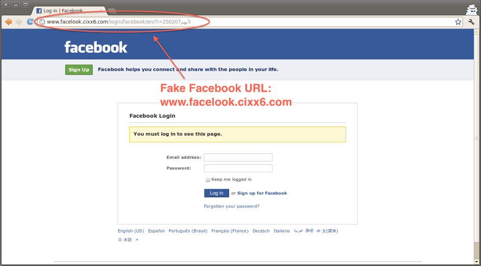 Phishing pages