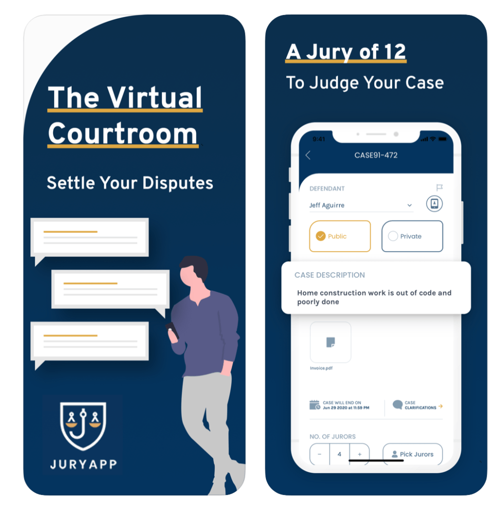 Jury App virtual courtroom