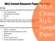 MLA Citation Style Sample Paper MLA Citation Style Sample Paper