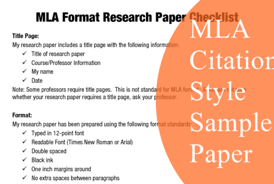 MLA Citation Style Sample Paper