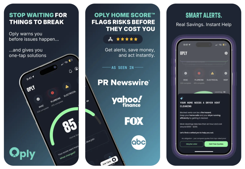 Oply App screenshots