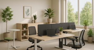 Ergonomic office furniture promoting employee wellness and positive workplace environment