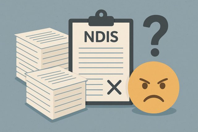NDIS application paperwork, forms, and documents highlighting challenges in review processes