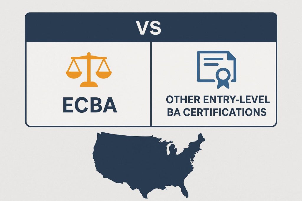 ECBA certification compared to entry-level BA certifications for U.S. employer preference