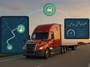 Tri-National Inc.: How Real-Time Fleet Tracking Improves Efficiency and Driver Safety GPS fleet tracking dashboard showing delivery trucks on map, highlighting efficiency and safety