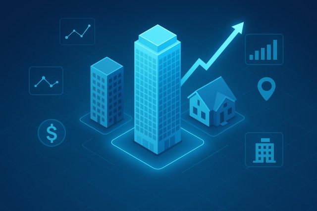 How PropTech Is Transforming Real Estate Investment Decisions in 2025 Digital real estate dashboard showcasing PropTech tools and analytics for investment decisions