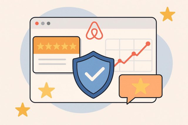 The Best Reputation Management Services for Airbnb Hosts in 2026 Modern Airbnb property with positive reviews and high ratings, showcasing excellent reputation management