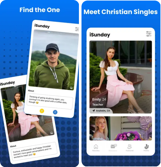 iSunday App with a women in pink dress