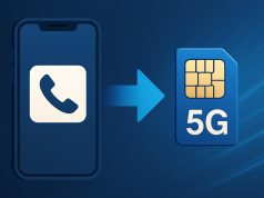 5G SIM card with smartphone highlighting fast mobile data and number porting ease