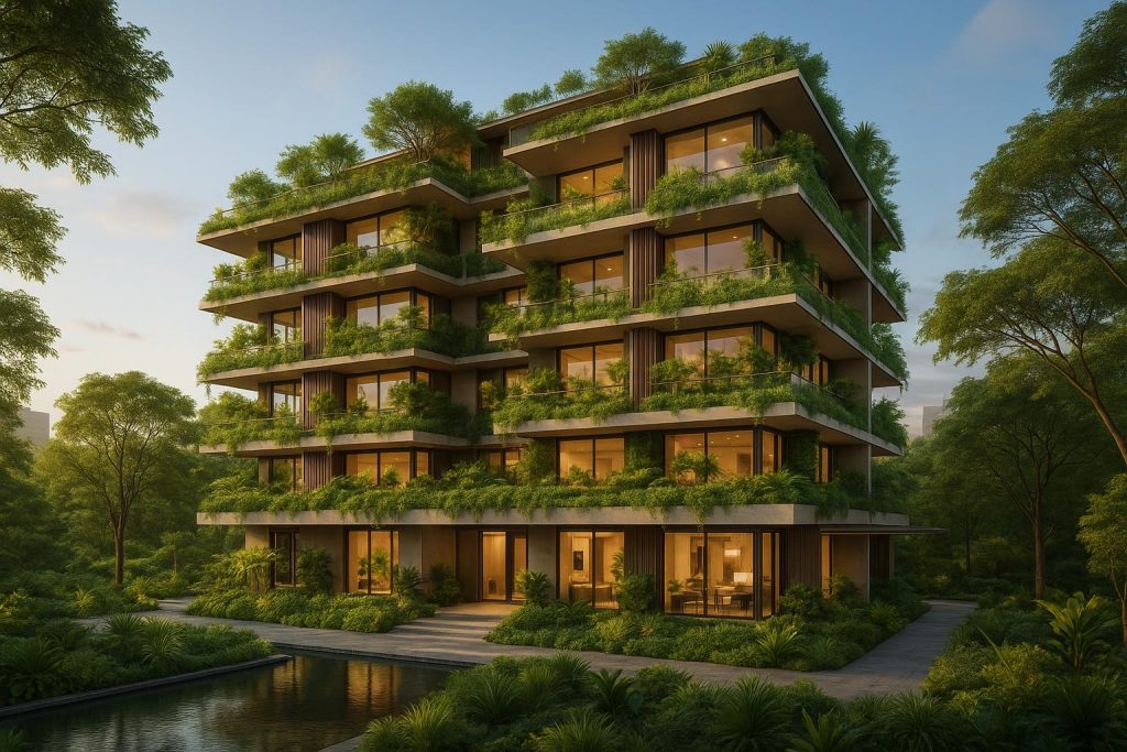 Eco-friendly luxury high-rise Narra Residences with greenery and modern sustainable design