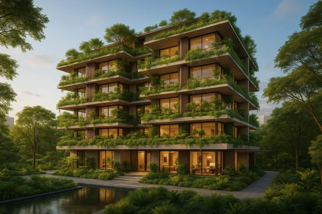 Eco-friendly luxury high-rise Narra Residences with greenery and modern sustainable design