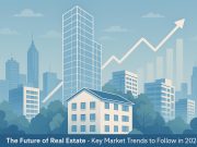 Modern city skyline with futuristic buildings highlighting upcoming real estate market trends
