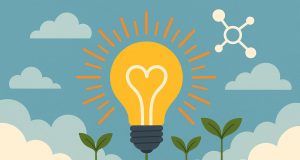 Colorful brain illustration symbolizing scientific research on happiness and well-being.